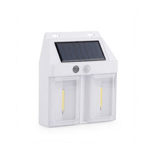 Farol Solar De Pared Led Con Sensor De Movimiento Exterior 2 Leds Luz C&aacute;lida