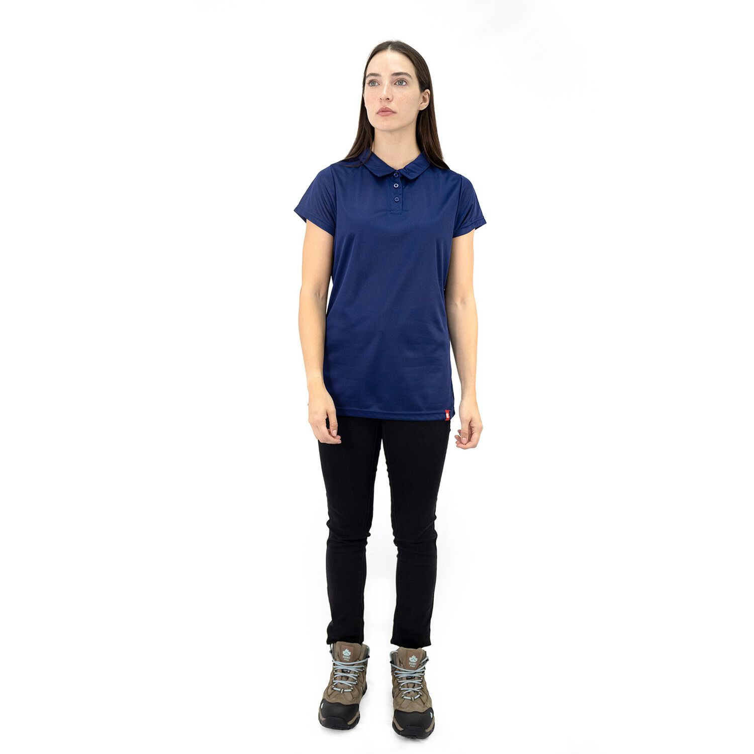 Polera Cooldry Quebec Manga Corta Azul Mujer image number 6.0