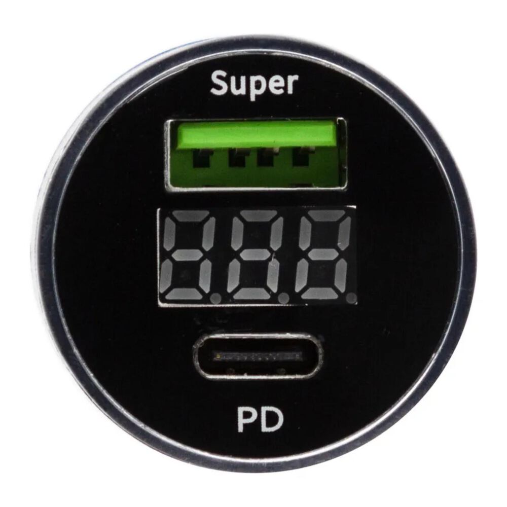 Cargador De Auto Doble Qc3.0 Usb Led Negro D49a image number 4.0