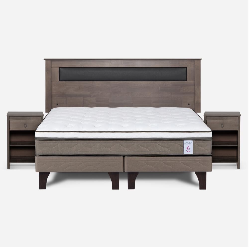 Cama Europea Rosen New Style 6 / King / Base Dividida  + Set Maderas Ferrara Gris image number 0.0