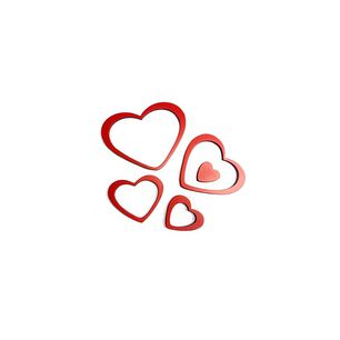 Stickers De Madera Para Muro Corazones Rojos