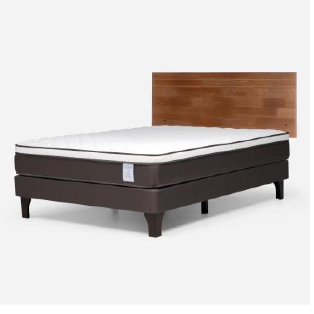 Cama Europea Rosen New Style 4 Plus / 2 Plazas / Base Normal + Respaldo Tabor Caramelo image number 8.0