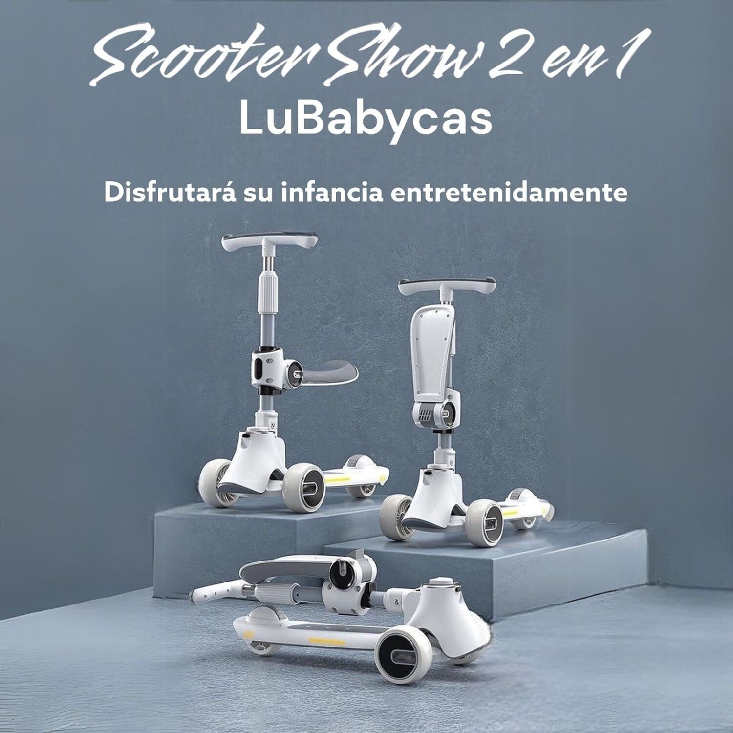 Scooter 3 Ruedas 2 En 1 &Uacute;ltra Resistente Lubabycas Rosado image number 1.0