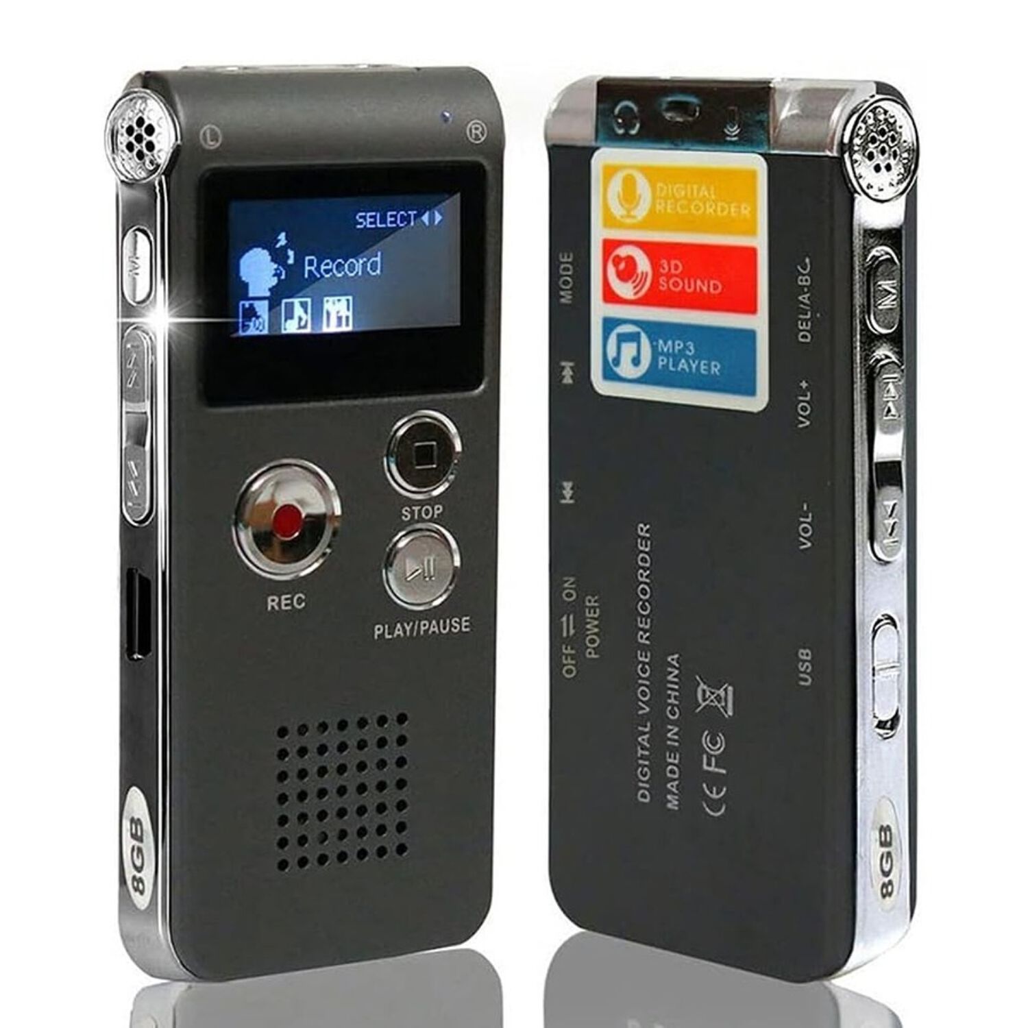 Grabadora Digital Profesional De Voz 8gb Mp3 image number 0.0