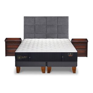 Cama Europea Cic Premium / 2 Plazas / Base Dividida + Set De Maderas