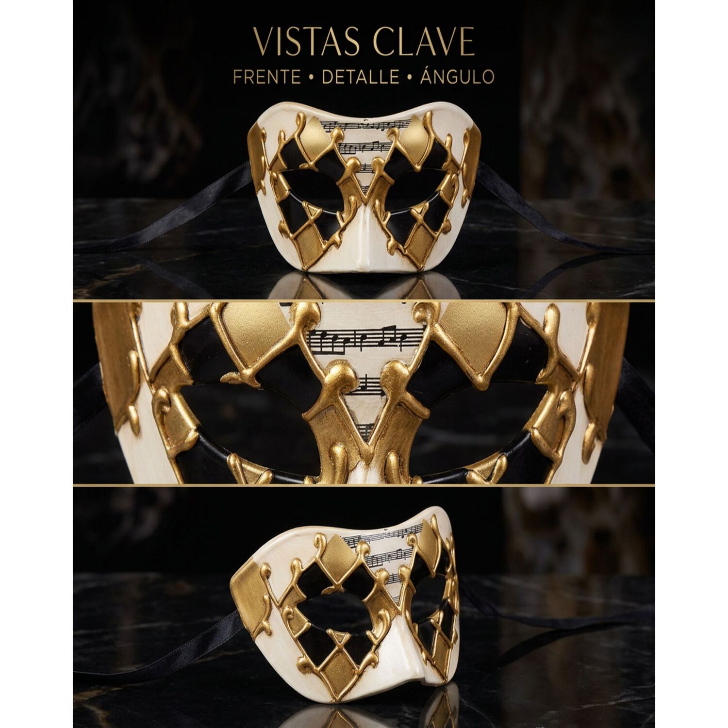 M&aacute;scara Veneciana Sexy Arlequ&iacute;n Para Fiesta Mascarada Unisex image number 22.0