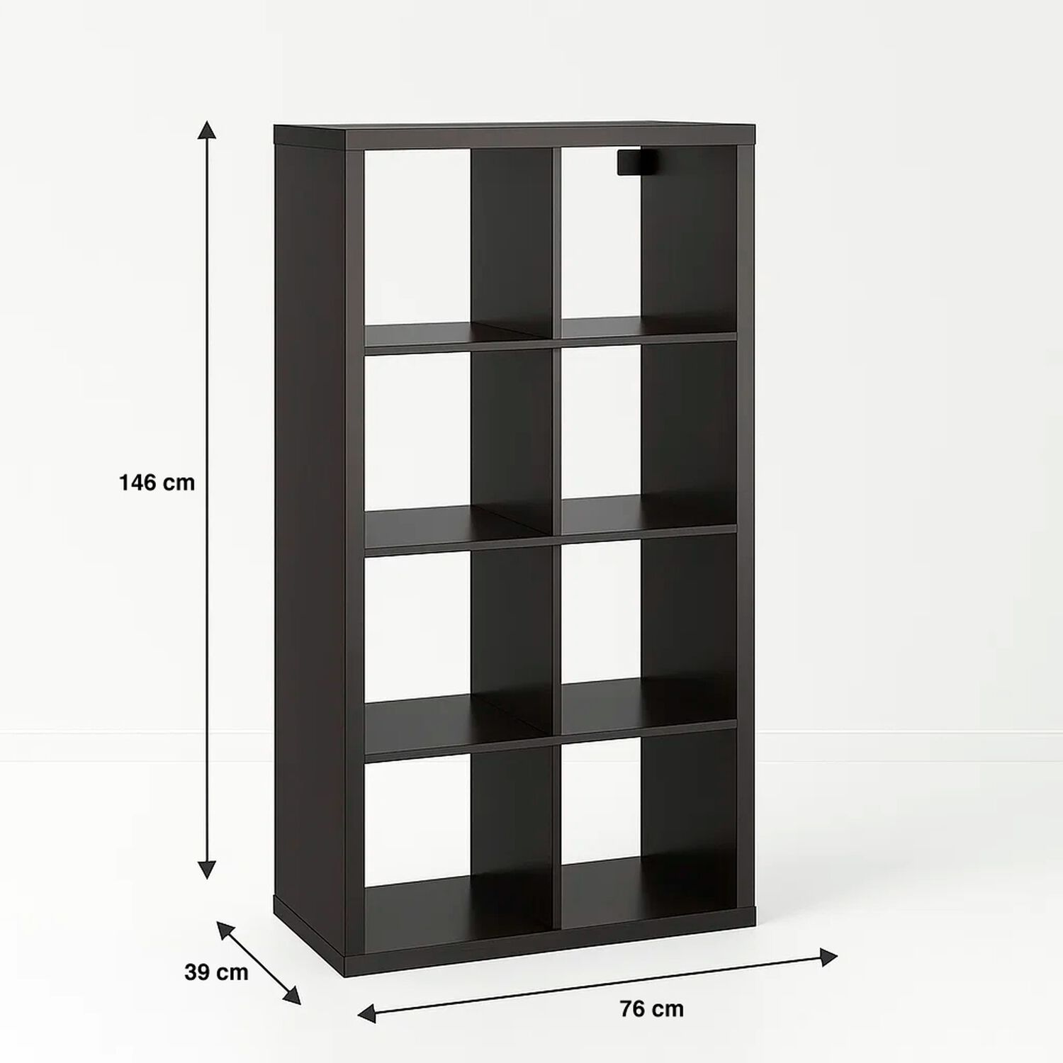 Estante Modular Zyno Con 8 Compartimentos 39x76x146 - Negro image number 3.0