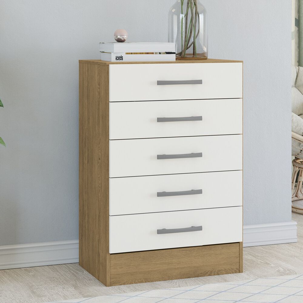 Cómoda Yardas Carla Blanco / Angelín 5 Cajones image number 1.0