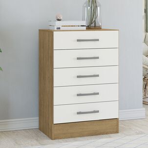 Cómoda Yardas Carla Blanco / Angelín 5 Cajones Cómoda Yardas Carla Blanco / Angelín 5 Cajones