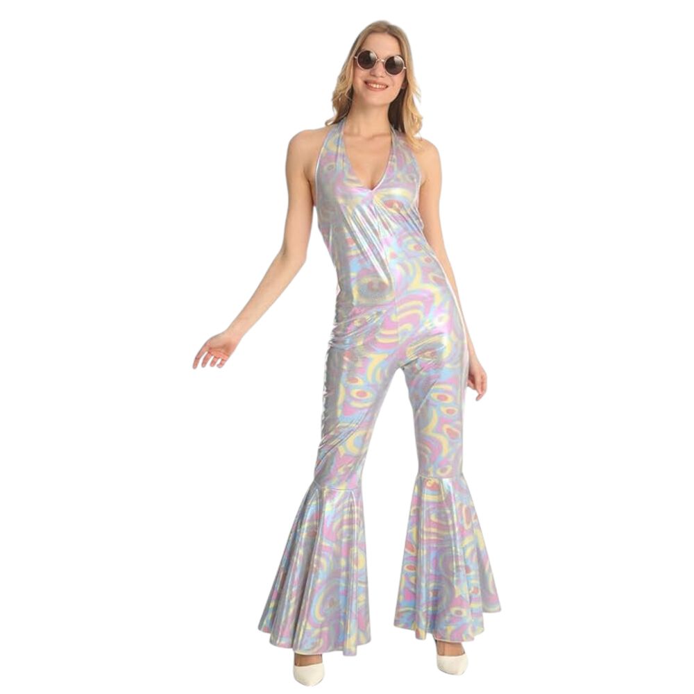 Disfraz Completo Mujer Onda Disco Retro Fiesta Tem&aacute;tica A&ntilde;os 80 Traje Halloween Adulto Mujer image number 2.0