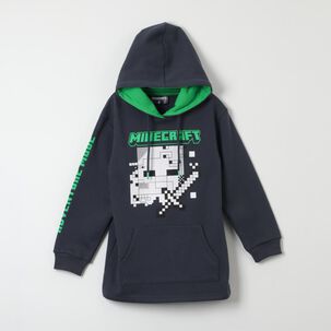 Polerón Cerrado Gorro Niño Creeper Minecraft