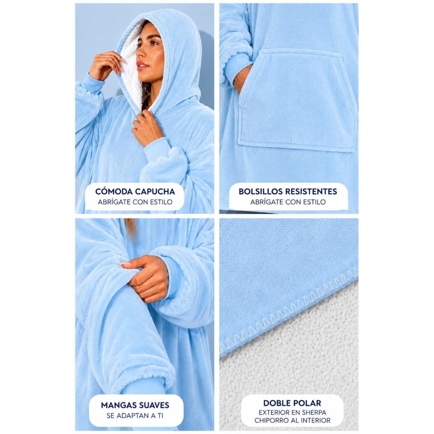 Poleron Felpa Capucha Manta Polar Invierno Unisex Talla Unic image number 47.0