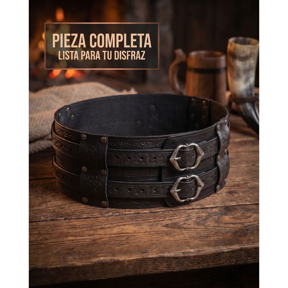 Cinturon Vikingo Medieval De Cuero Pu Accesorio Cosplay image number 14.0