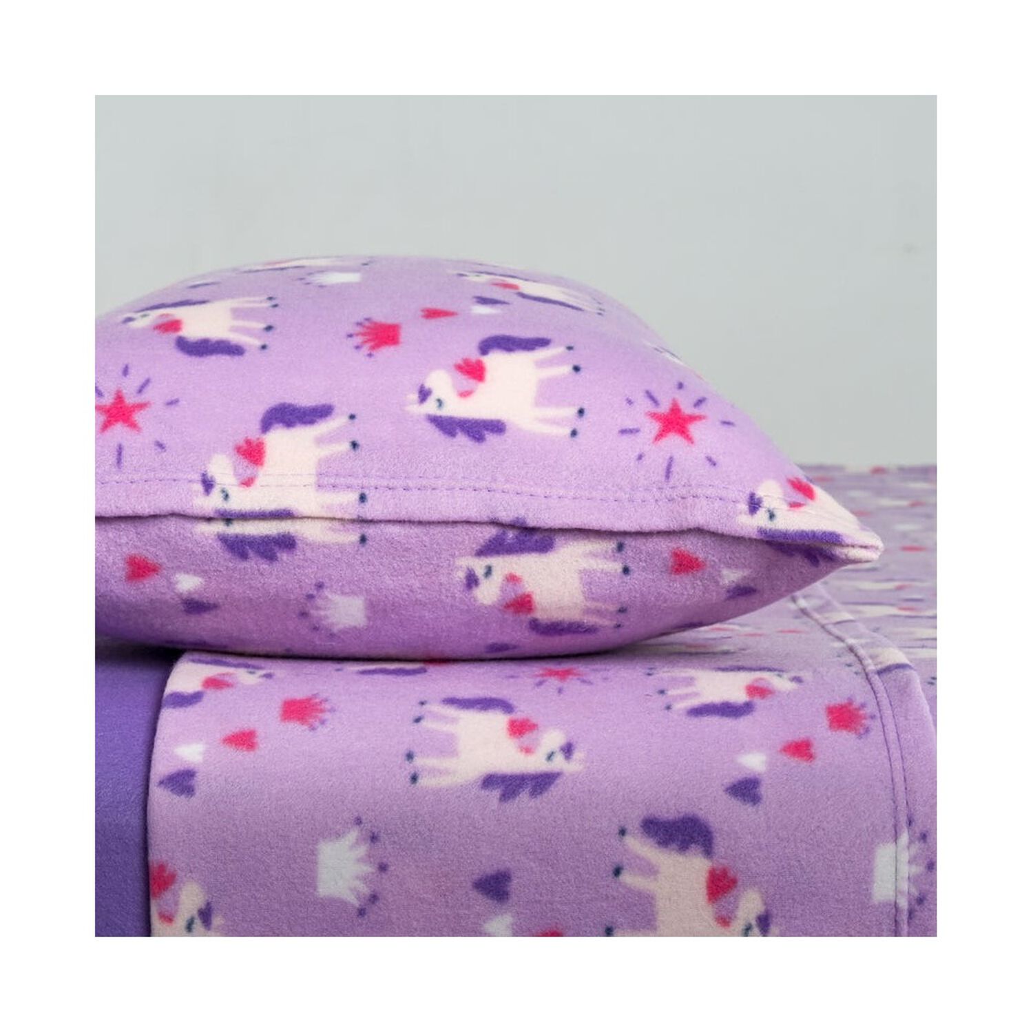 Af - Juego De S&aacute;bana Polar Poli&eacute;ster Estampado Unicornio 1.5 image number 1.0