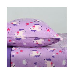 Af - Juego De S&aacute;bana Polar Poli&eacute;ster Estampado Unicornio 1.5