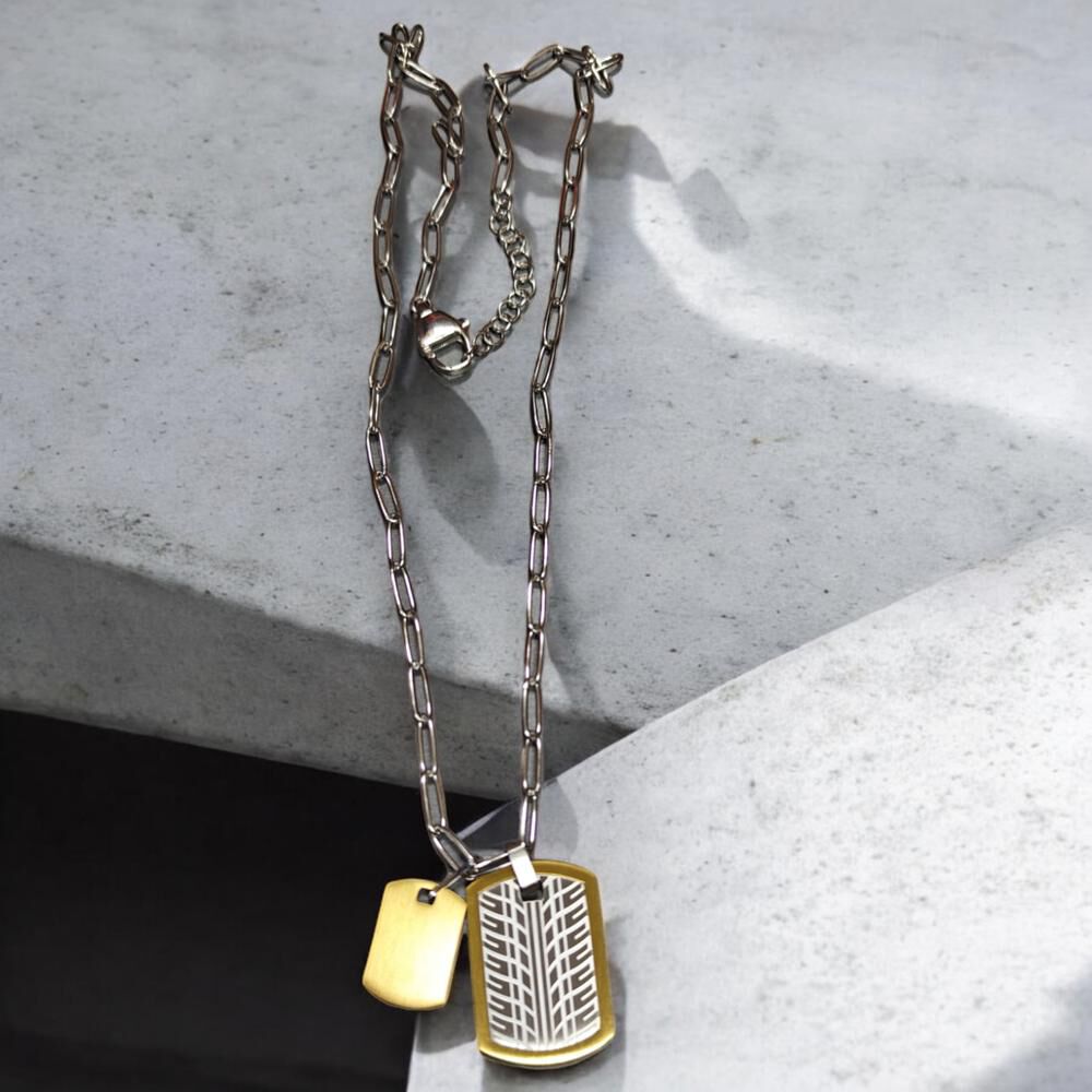 Cadena De Hombre Cat J003n00128 Plateado-dorado image number 1.0