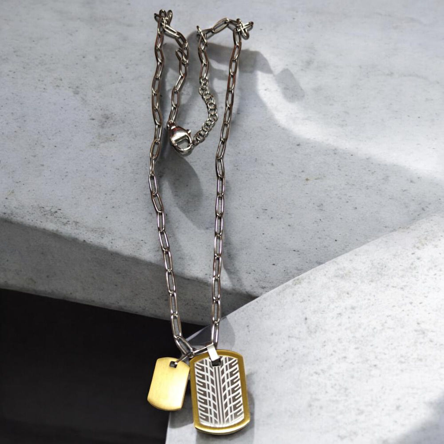 Cadena De Hombre Cat J003n00128 Plateado-dorado image number 1.0
