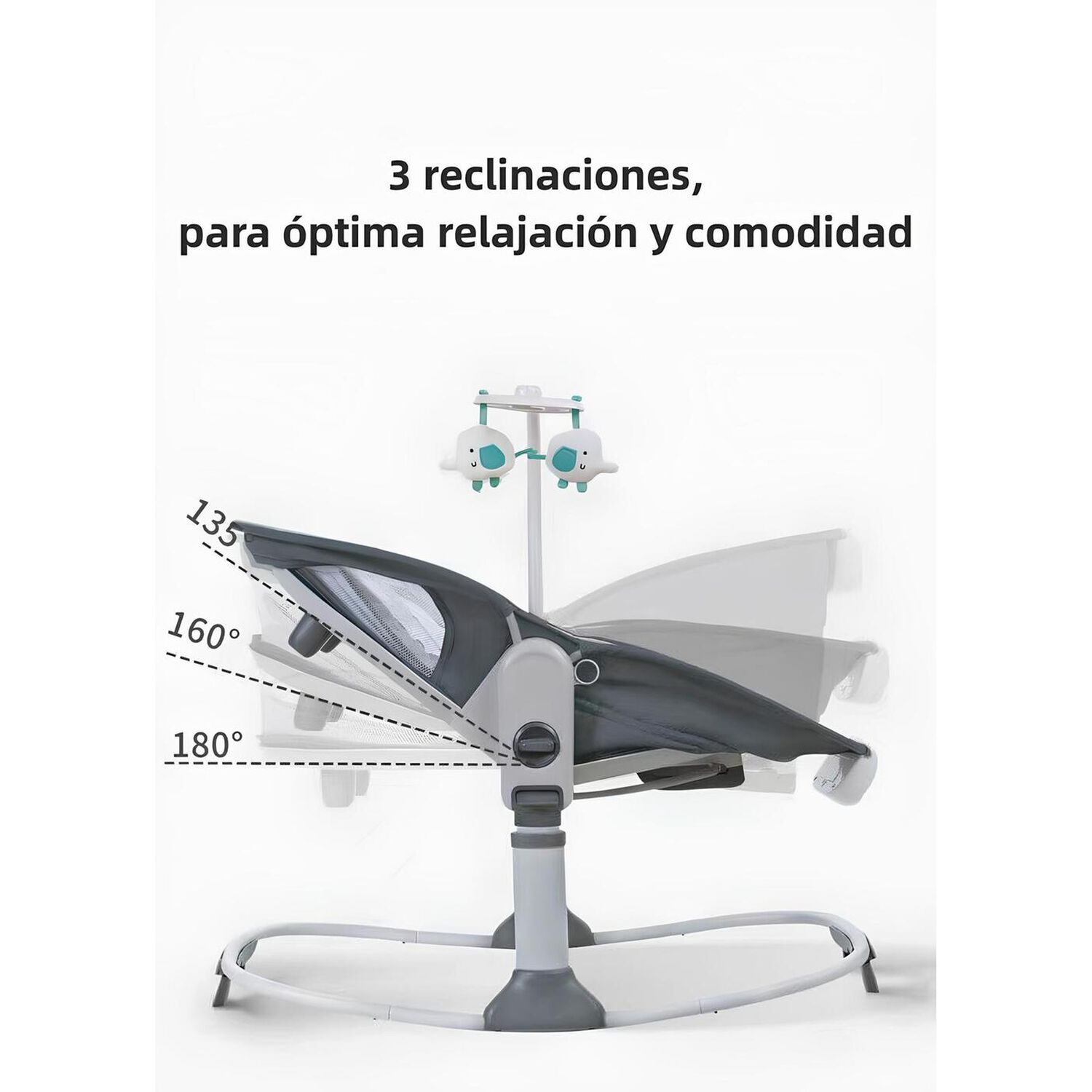 Cuna Mois&eacute;s Y Columpio Con Vibraci&oacute;n 2 En 1 Lubabycas Gris image number 12.0