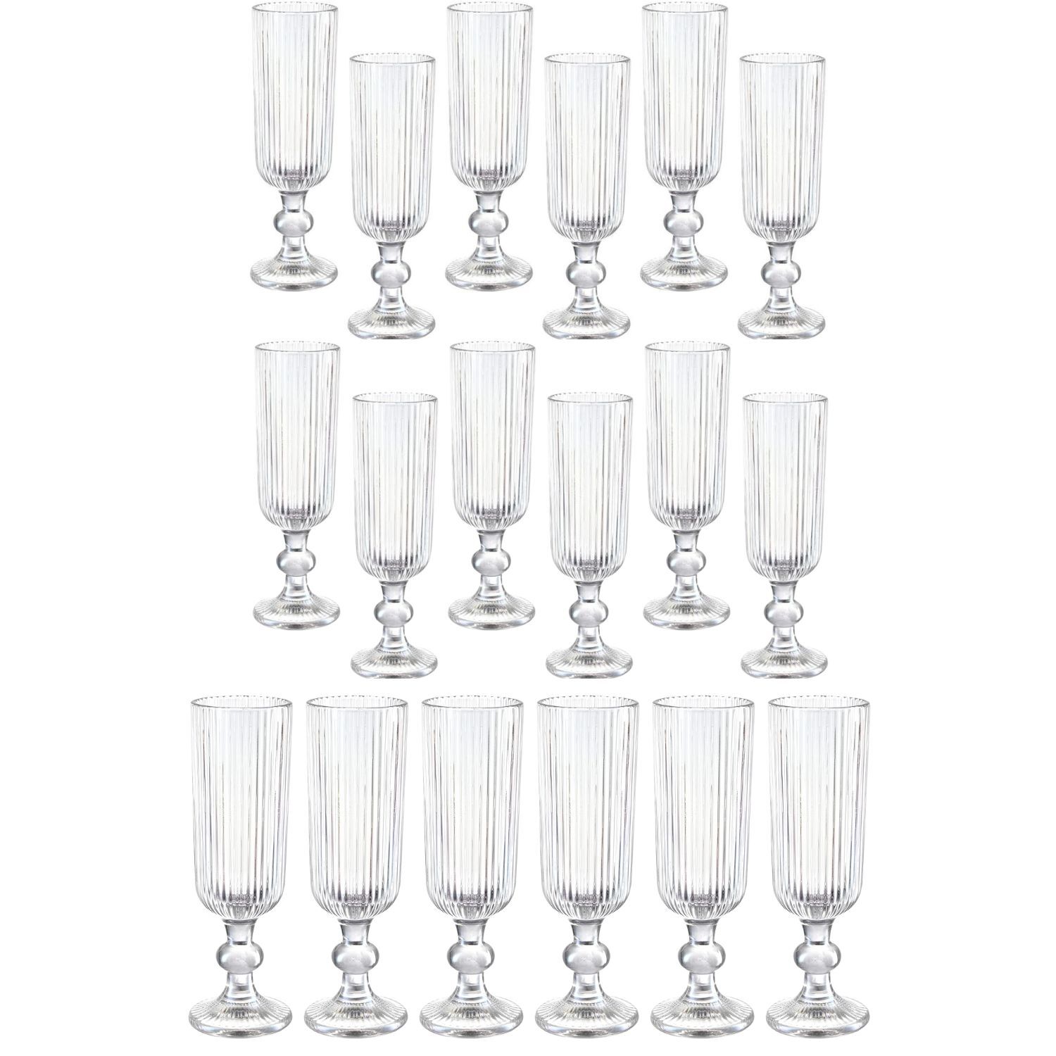 Set 18 Copas Flute Talladas 160ml Lisa Allegra De Vidrio image number 0.0