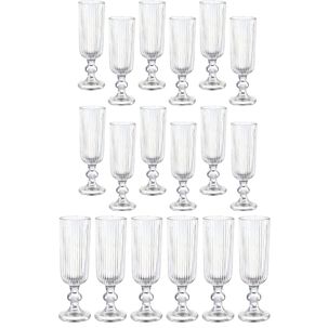 Set 18 Copas Flute Talladas 160ml Lisa Allegra De Vidrio