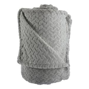 Frazada Andes Jacquard Flannel Gris 2 Plaza