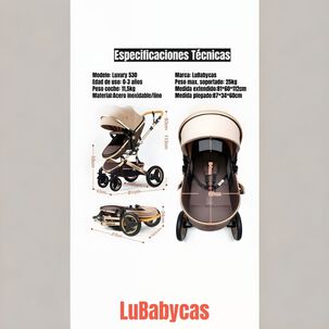 Coche Cuna Mois&eacute;s Con Accesorios Lubabycas Gris