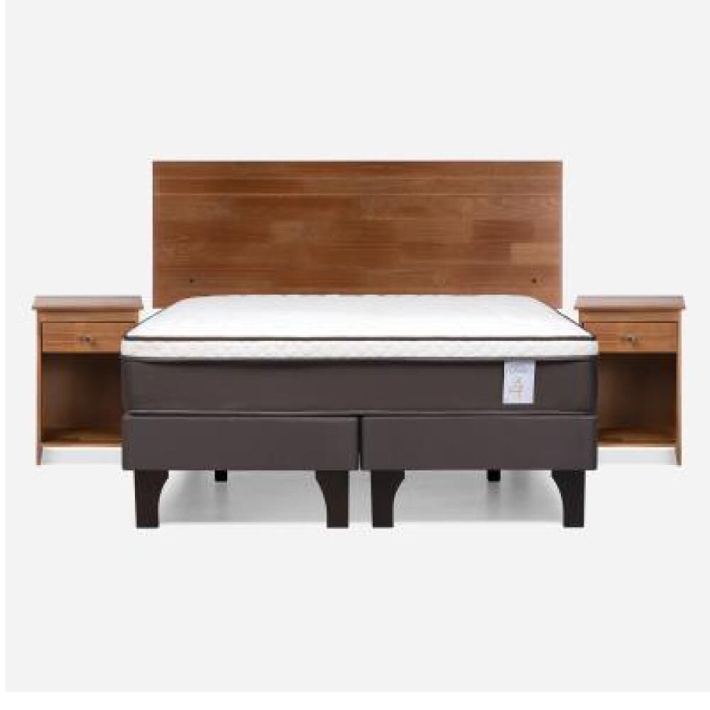 Cama Europea Rosen New Style 4 Plus / 2 Plazas / Base Dividida + Set De Maderas Tabor Caramelo image number 8.0