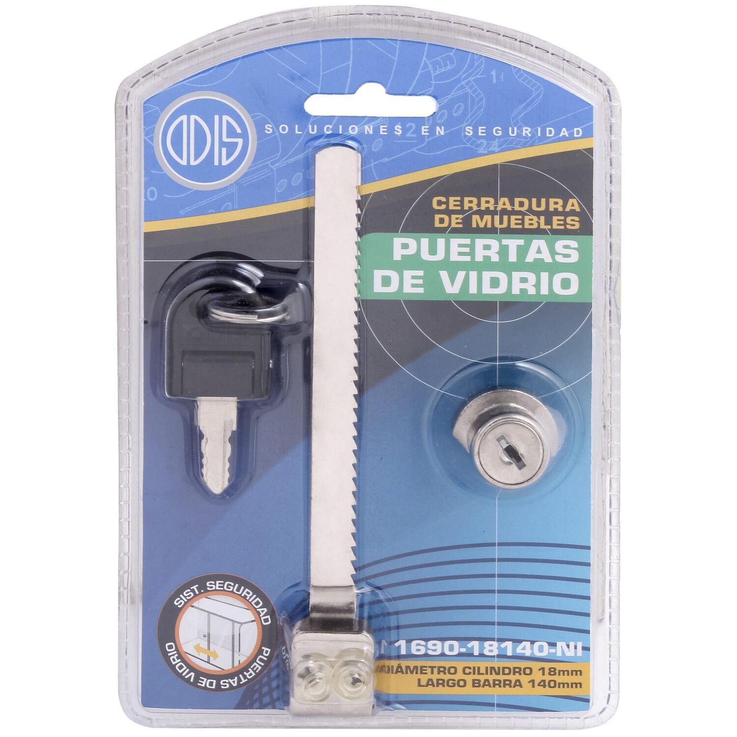Cerradura Para Muebles Odis Puertas De Vidrio O Vitrina 1690-18140 image number 8.0