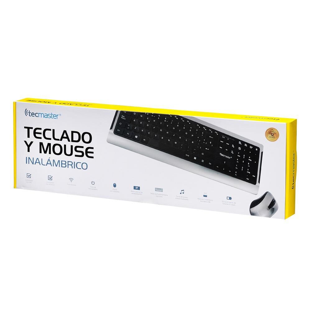 Teclado Y Mouse Inalambrico Teclas Planas Tecmaster Ld100 image number 4.0