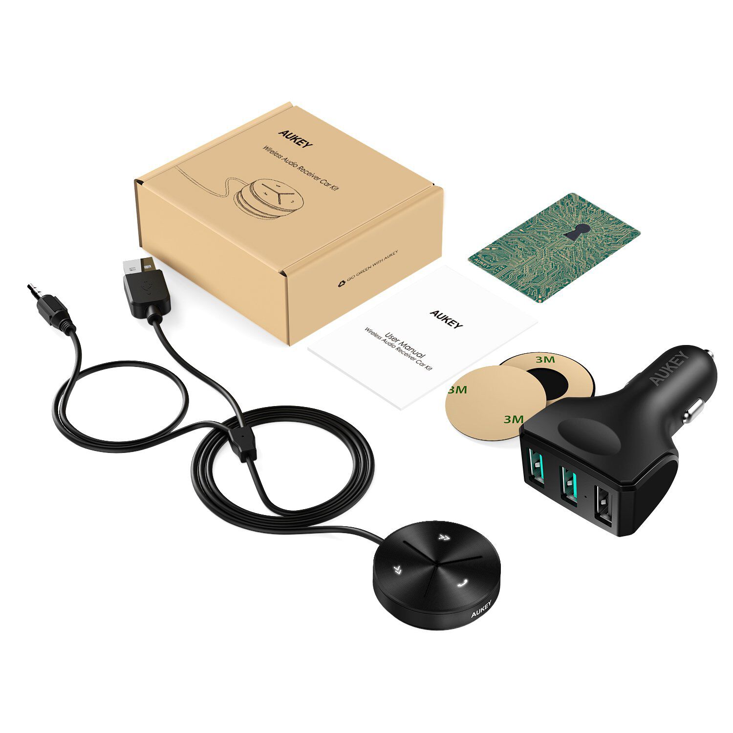 Aukey Kit Receptor Inal&aacute;mbrico Para M&oacute;vil Negro Br-c8 image number 4.0