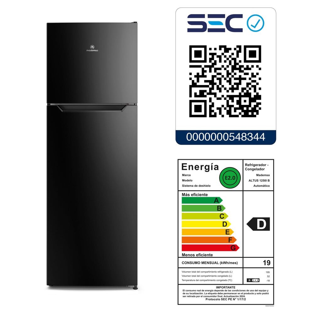 Refrigerador 247l No Frost Top Freezer Inverter Altus 1250 B image number 8.0