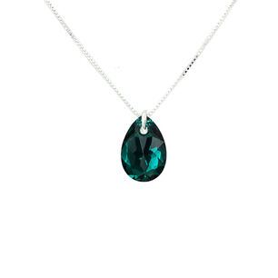 Collar Gota De Luz Con Cristal Genuino Emerald Shimmer