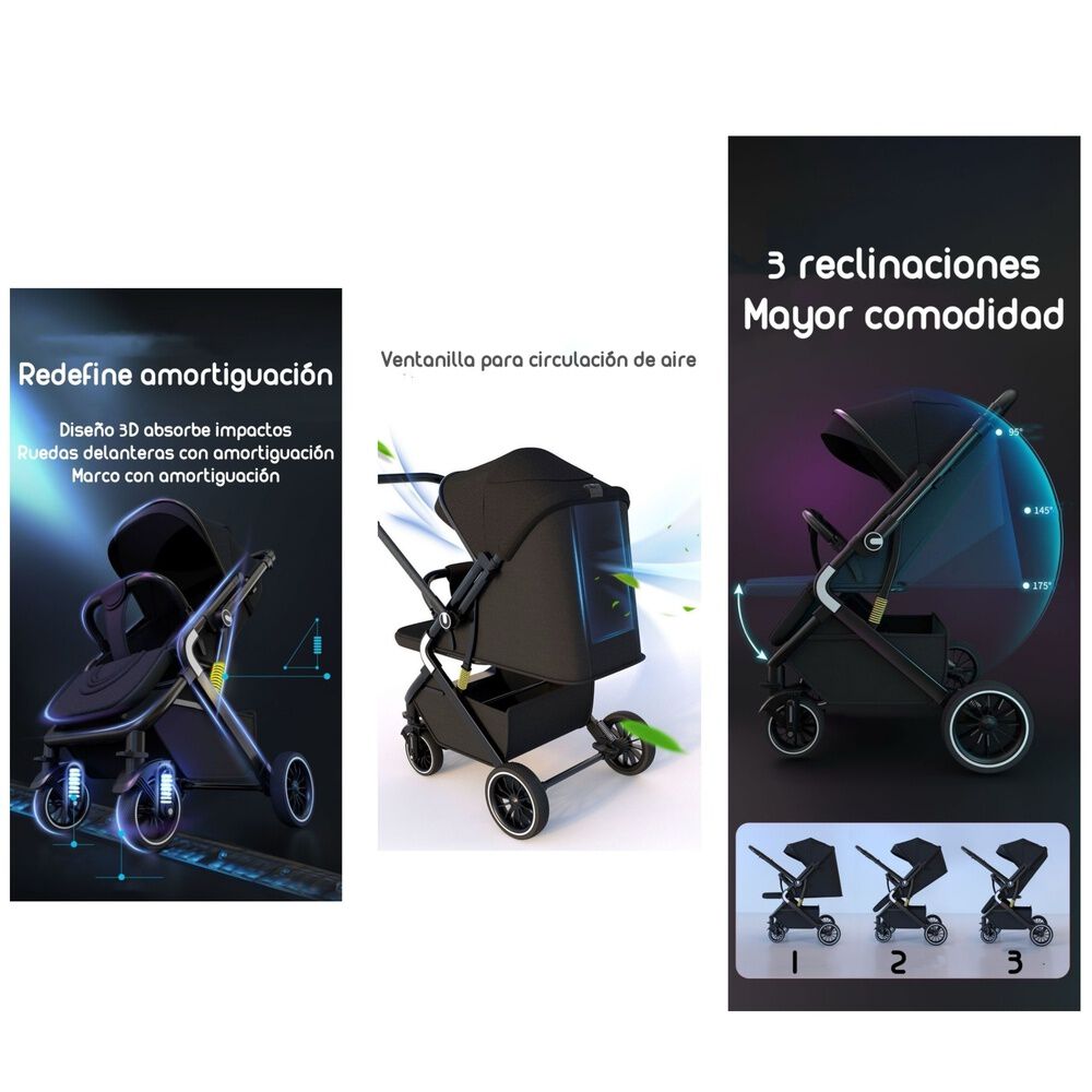 Coche De Paseo Reversible Premium Lubabycas Universo image number 0.0