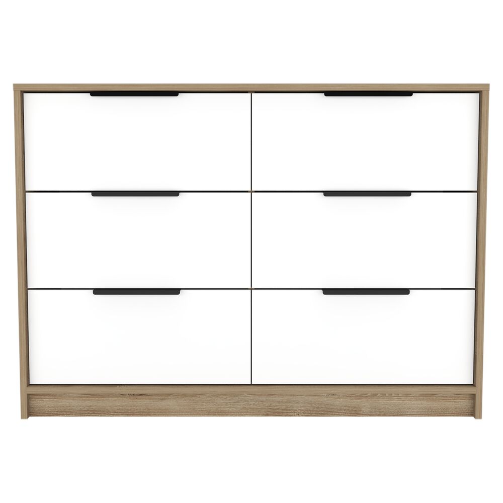 Comoda 4 Cajones 2 Puertas Abatibles Fm-020c - Café Claro / Blanco image number 3.0