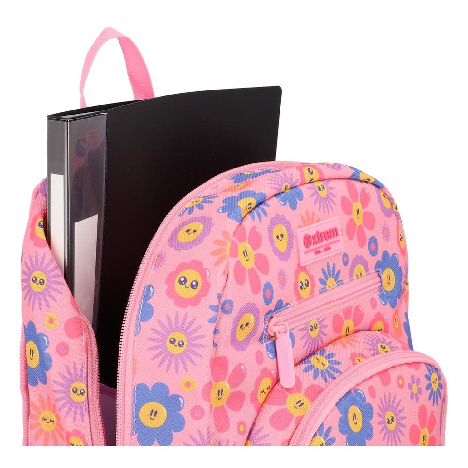 Multipack 6xt Mochila Ni&ntilde;a Xtrem Flores Rosado image number 4.0