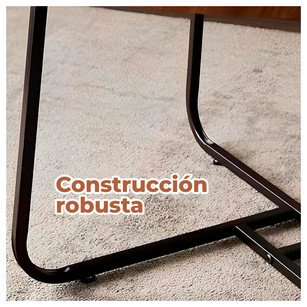 Set Mesas De Centro Redondas Dise&ntilde;o Moderno Madera Y Metal image number 2.0