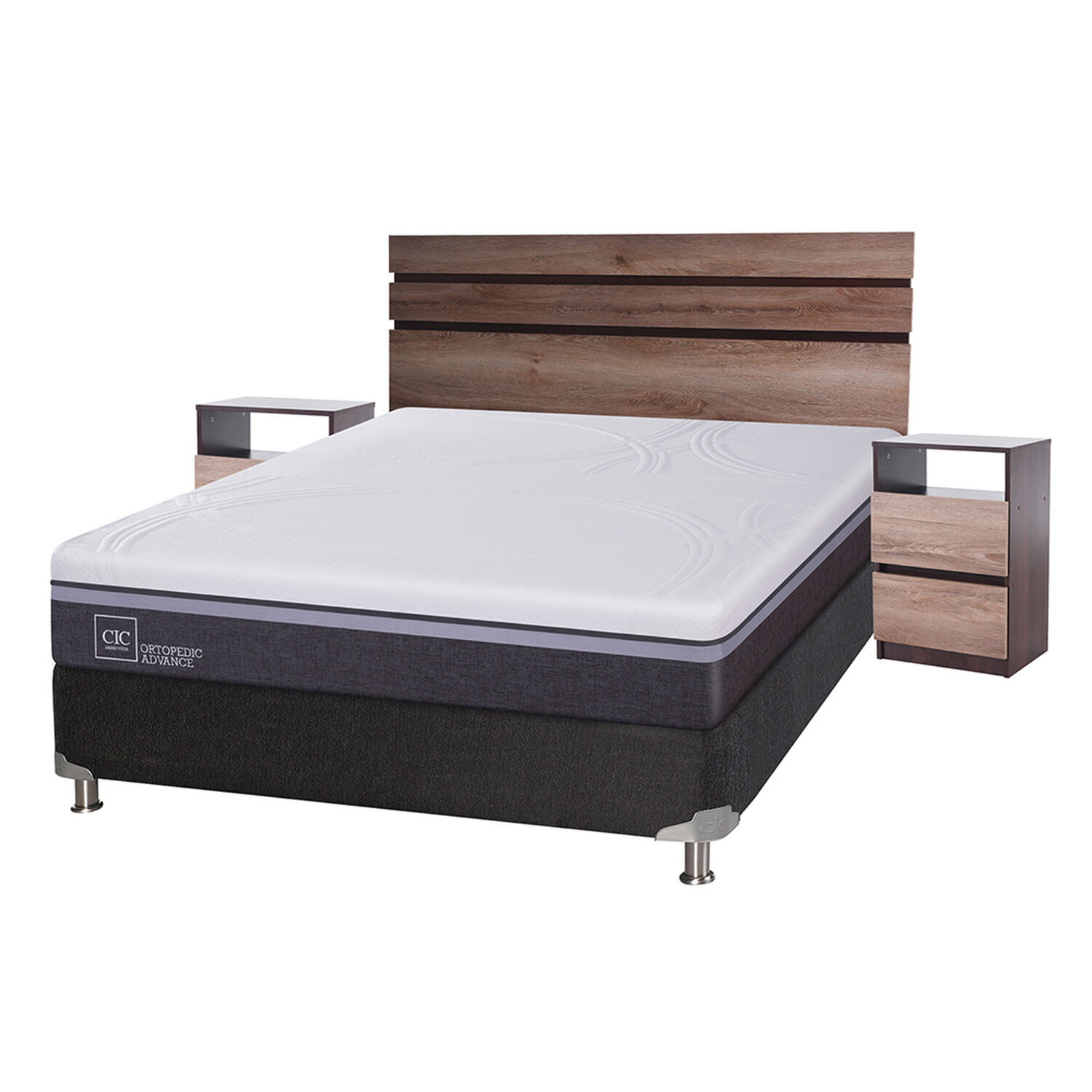 Box Spring Cic Ortopedic Advance / 2 Plazas / Base Normal + Set De Maderas Ares image number 0.0