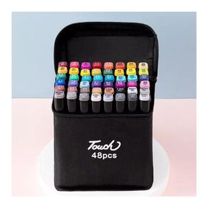 Set De Marcadores 48 Color Doble Punta Fina Y Gruesa