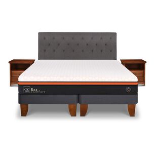 Cama Europea Cic Bee Comfort / King / Base Dividida + Set De Maderas