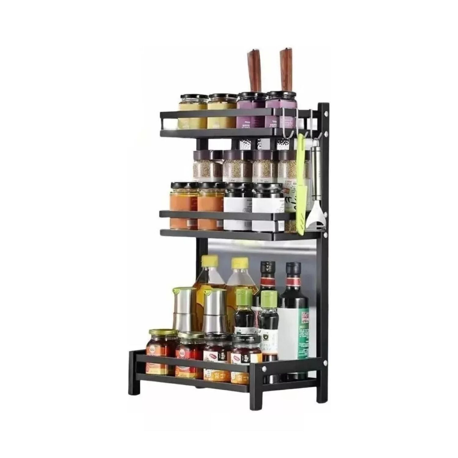 Organizador 3 Niveles Met&aacute;lico Cocina Negro image number 1.0