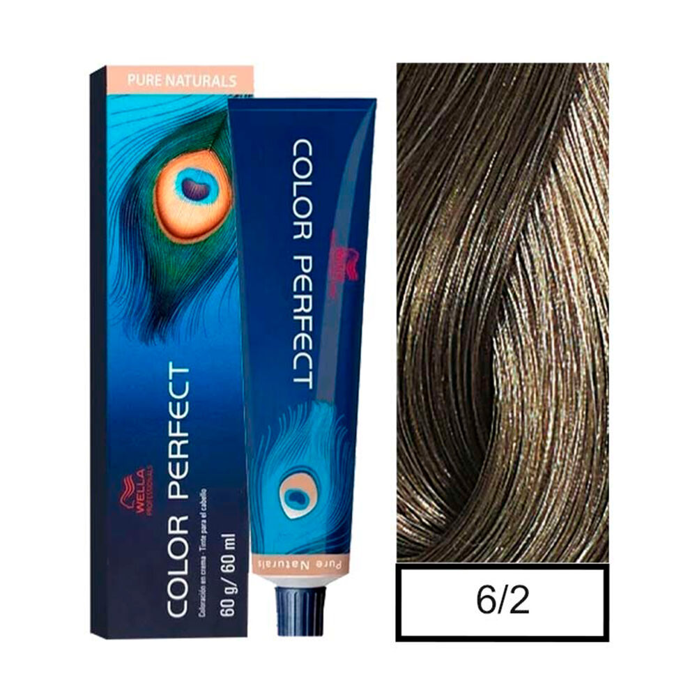 Wella - Tintura Permanente Color Perfect 6/2 Rubio Oscuro Matte 60gr + Oxidante 20vol 60ml image number 0.0