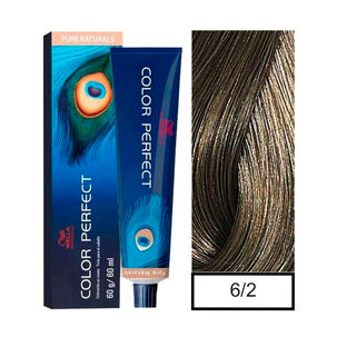 Wella - Tintura Permanente Color Perfect 6/2 Rubio Oscuro Matte 60gr + Oxidante 20vol 60ml