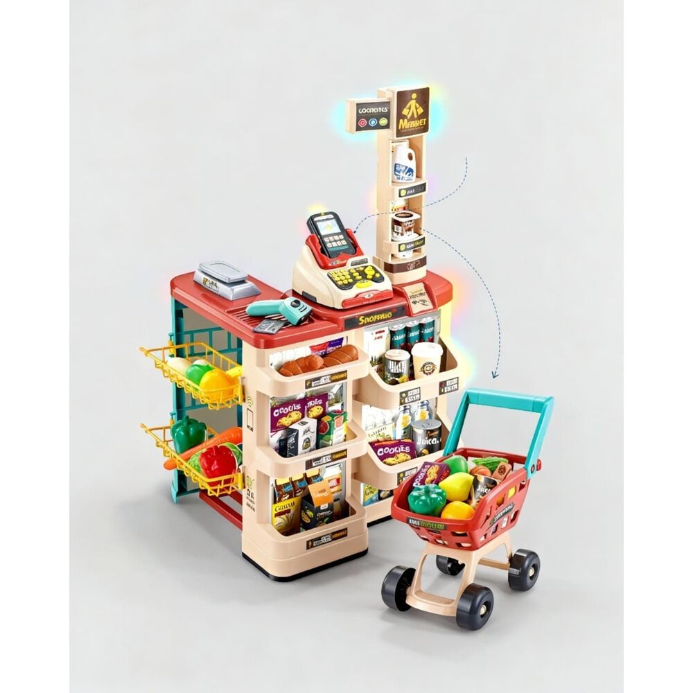 Juguete Supermercado Con Carrito Premium Grande Para Ni&ntilde;os image number 5.0