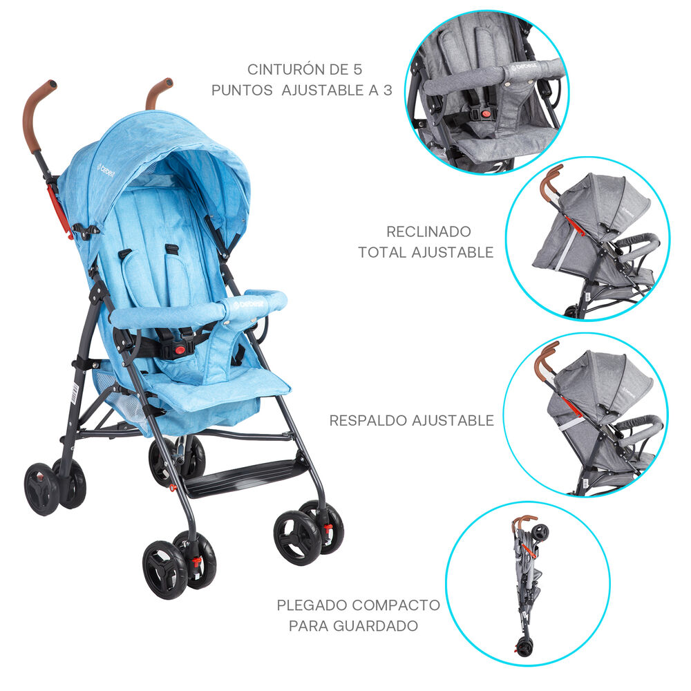 Coche Paragua 5126 Celeste Bebesit image number 4.0