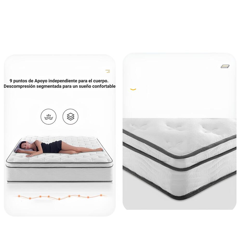 Colch&oacute;n King Comprimido Nube Pocket 150x200x30cm Lubabycas image number 4.0