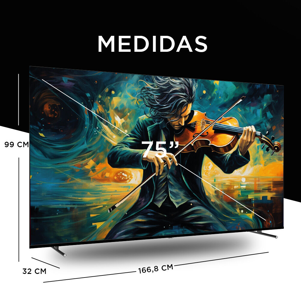 Smart Tv Caixun Led 75" Uhd 4k Google Tv C75vhug image number 3.0