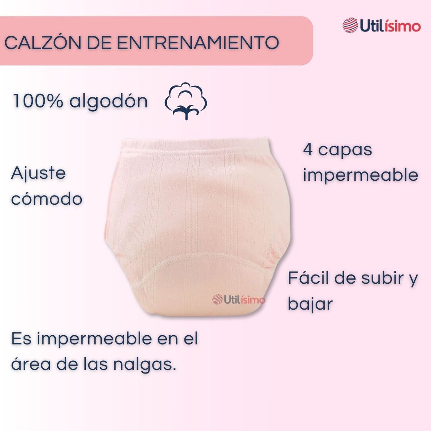 Pack 12 Calz&oacute;n Pantys Ni&ntilde;a Entrenamiento Algod&oacute;n Cintura El&aacute;stica image number 5.0