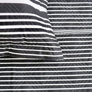 Quilt Andes Estampado Listado Negro 2 Plazas