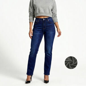 Jeans Pantalon Recto Forro Polar Mujer