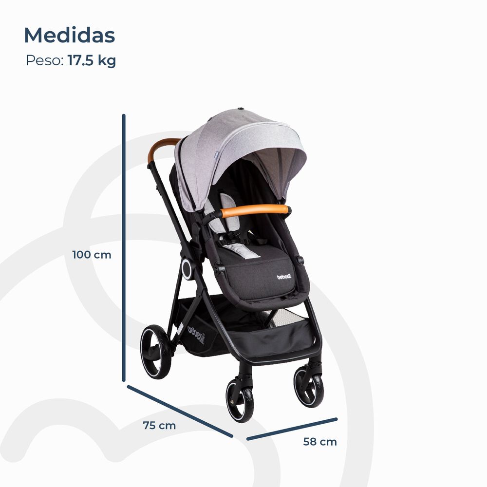 Coche Cuna Travel System Cosmos Gris image number 7.0